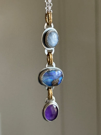 Triple Gemstone Necklace