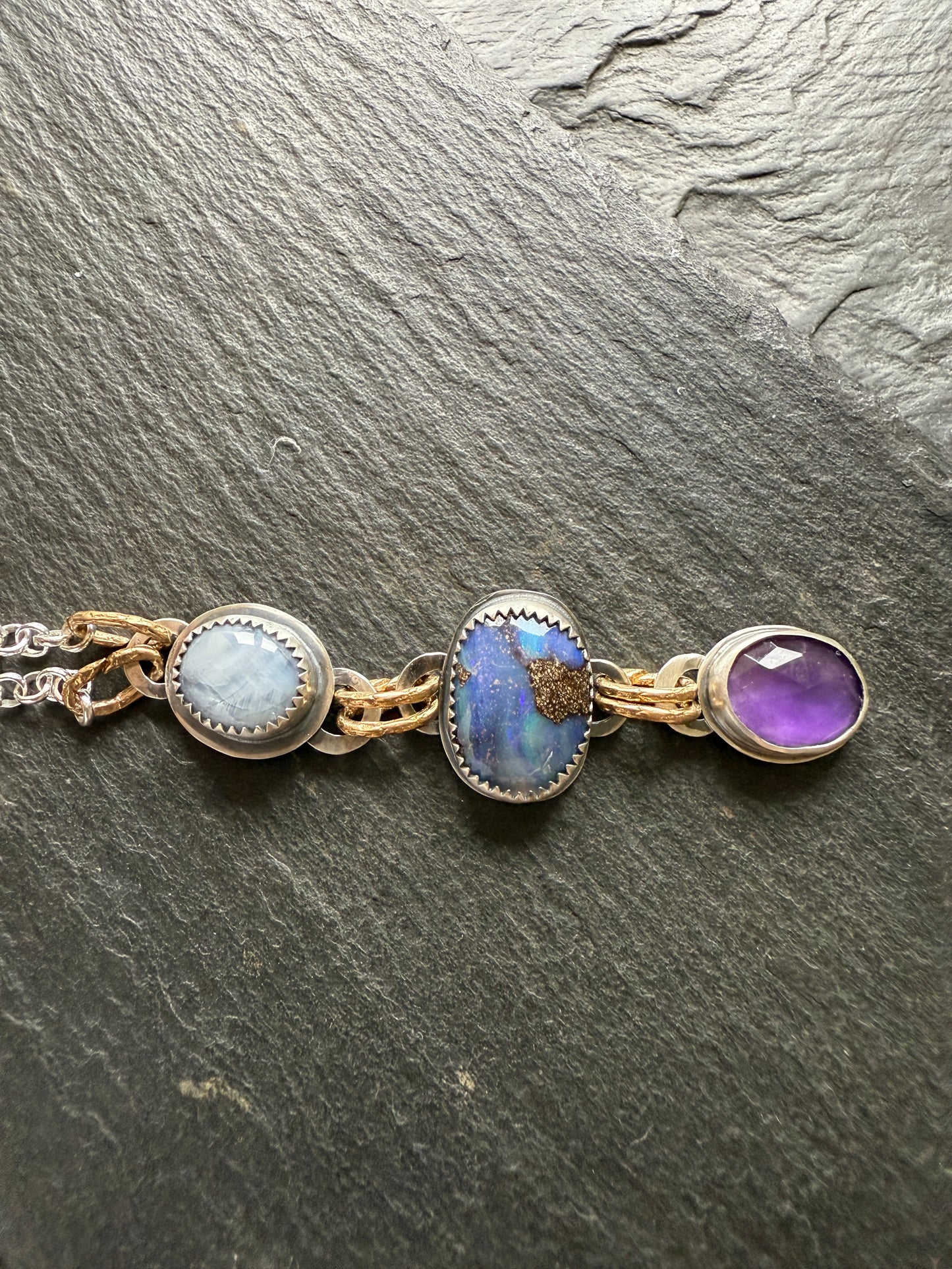 Triple Gemstone Necklace
