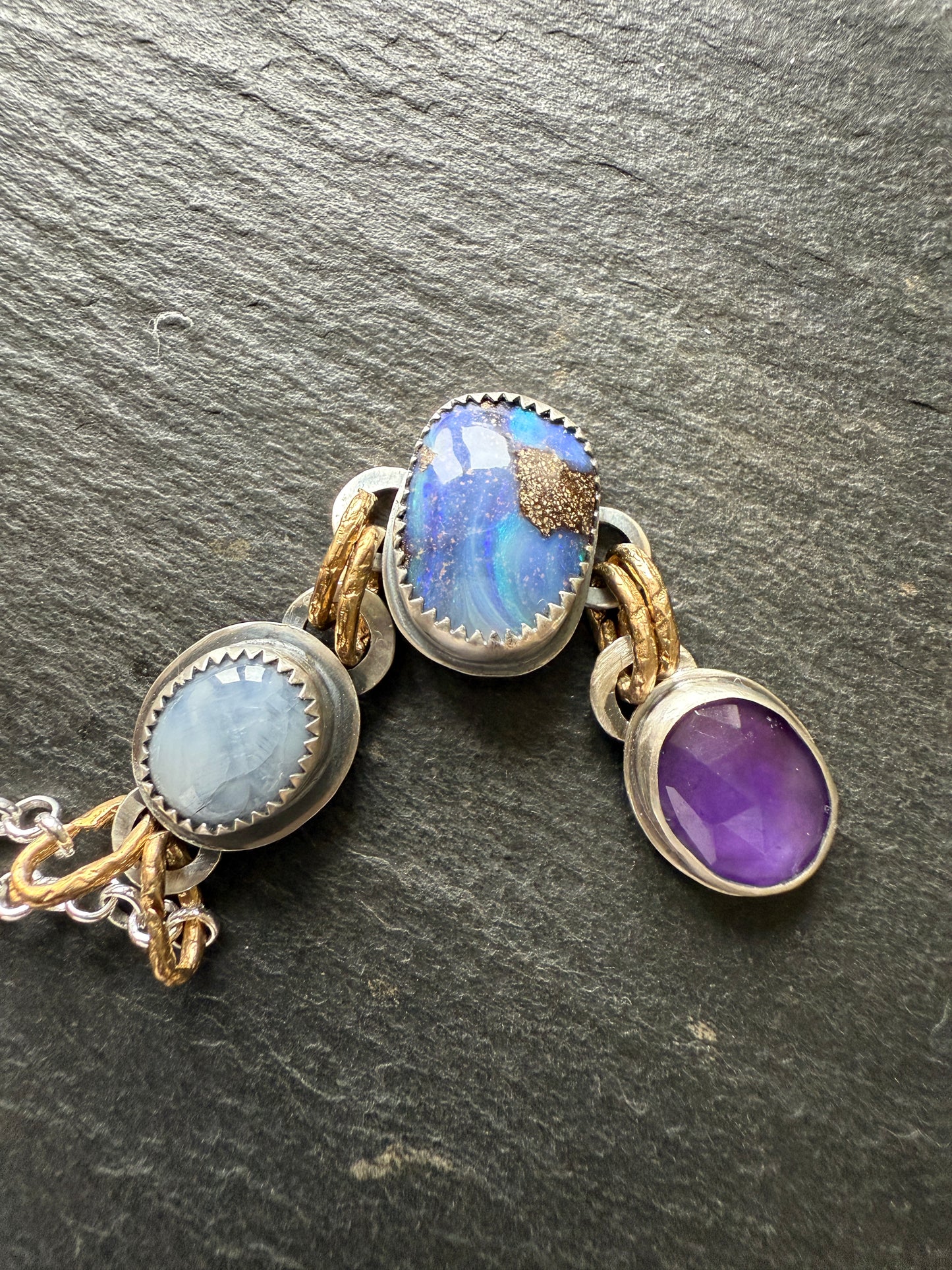 Triple Gemstone Necklace