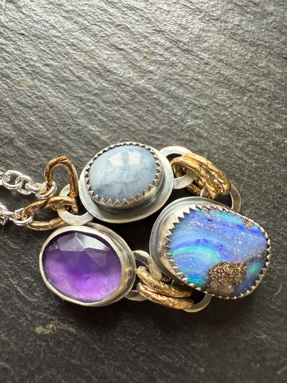 Triple Gemstone Necklace