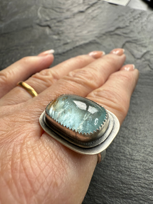Statement Aquamarine Ring 7