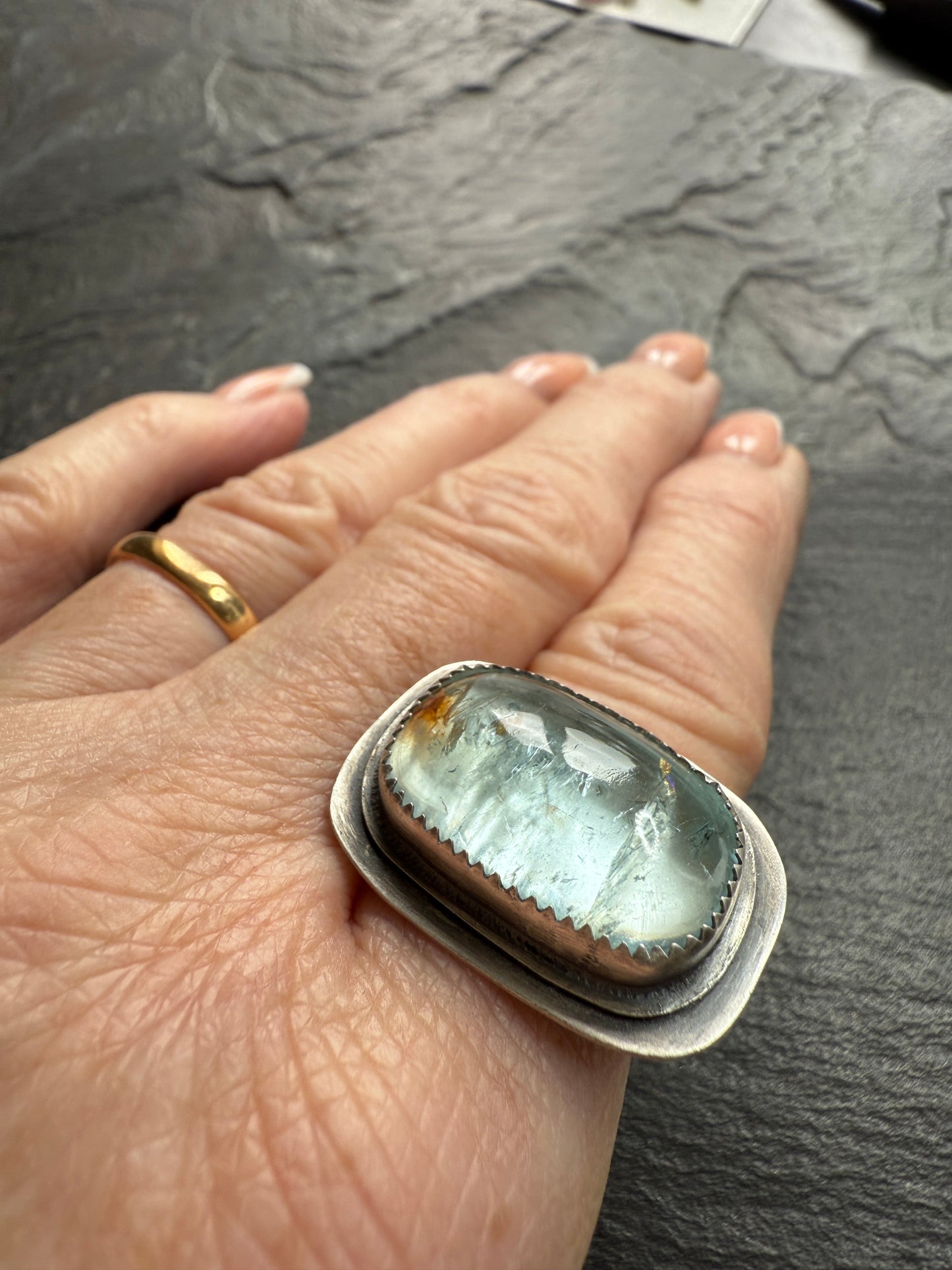Statement Aquamarine Ring 7
