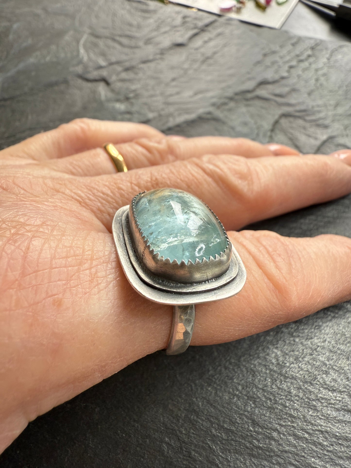 Statement Aquamarine Ring 7
