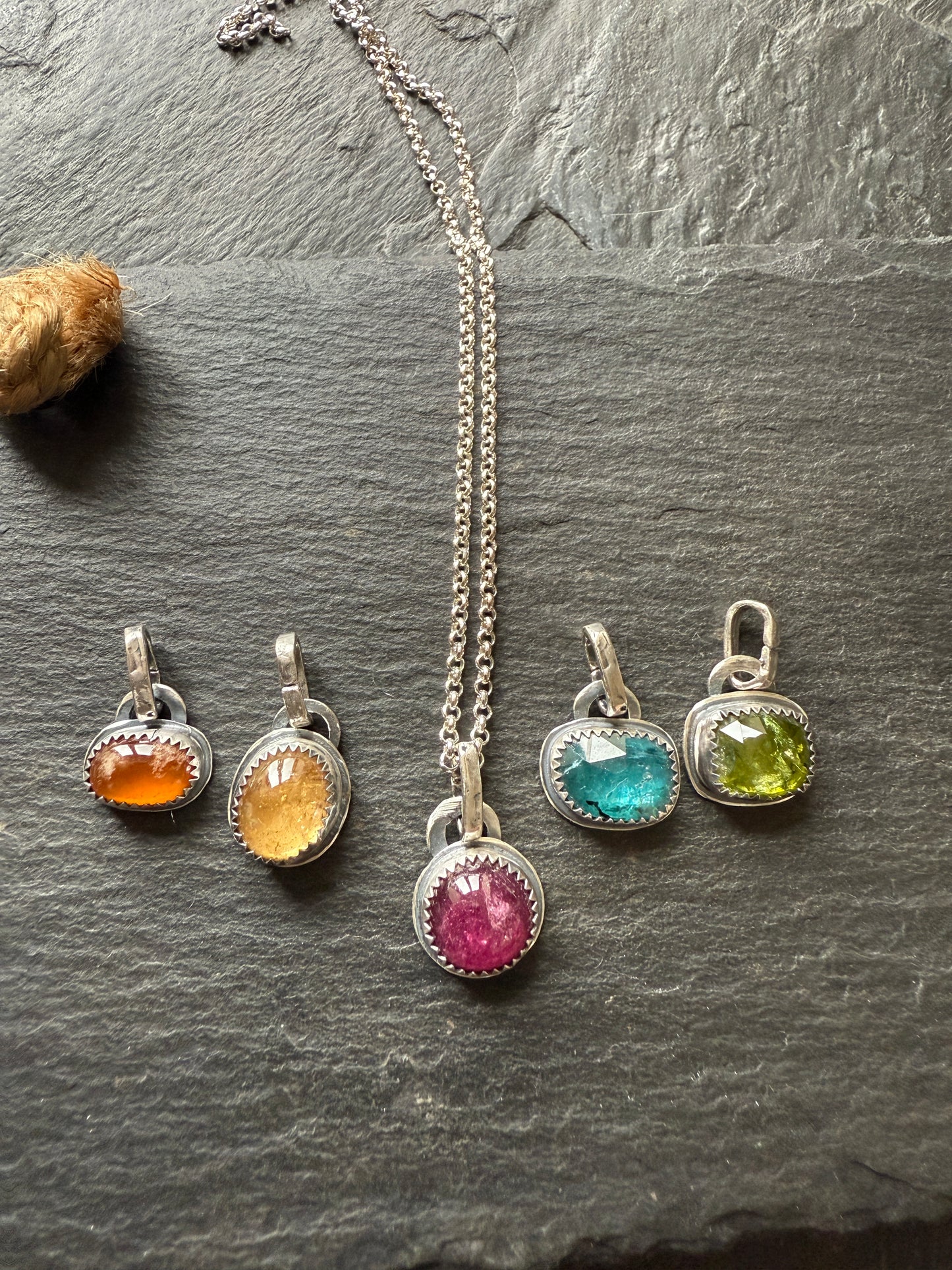 Dainty gemstone pendants