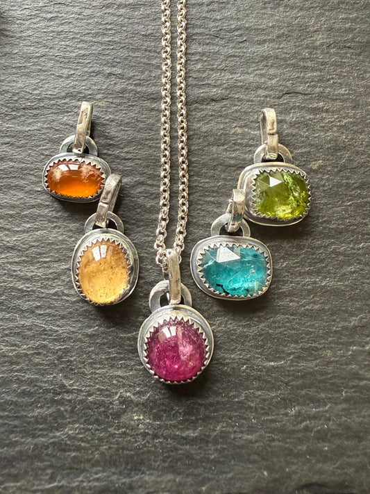 Dainty gemstone pendants