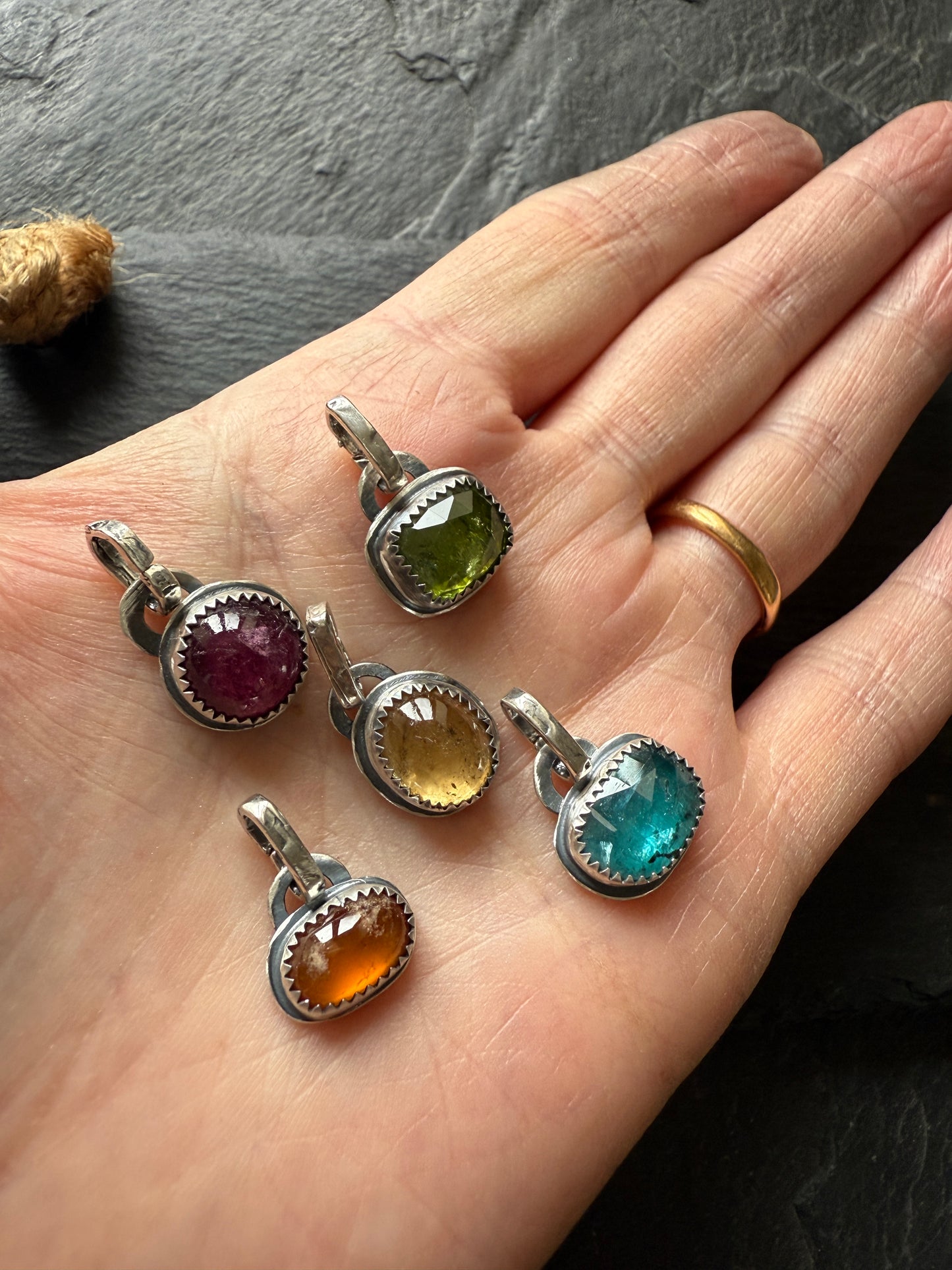 Dainty gemstone pendants