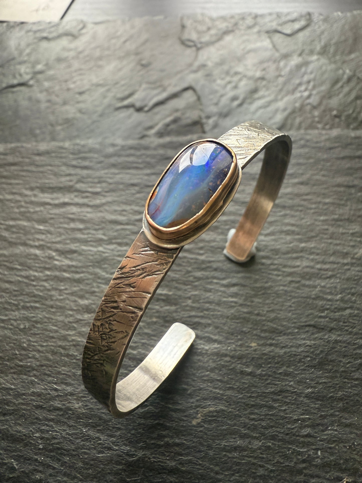 Blue opal bangle