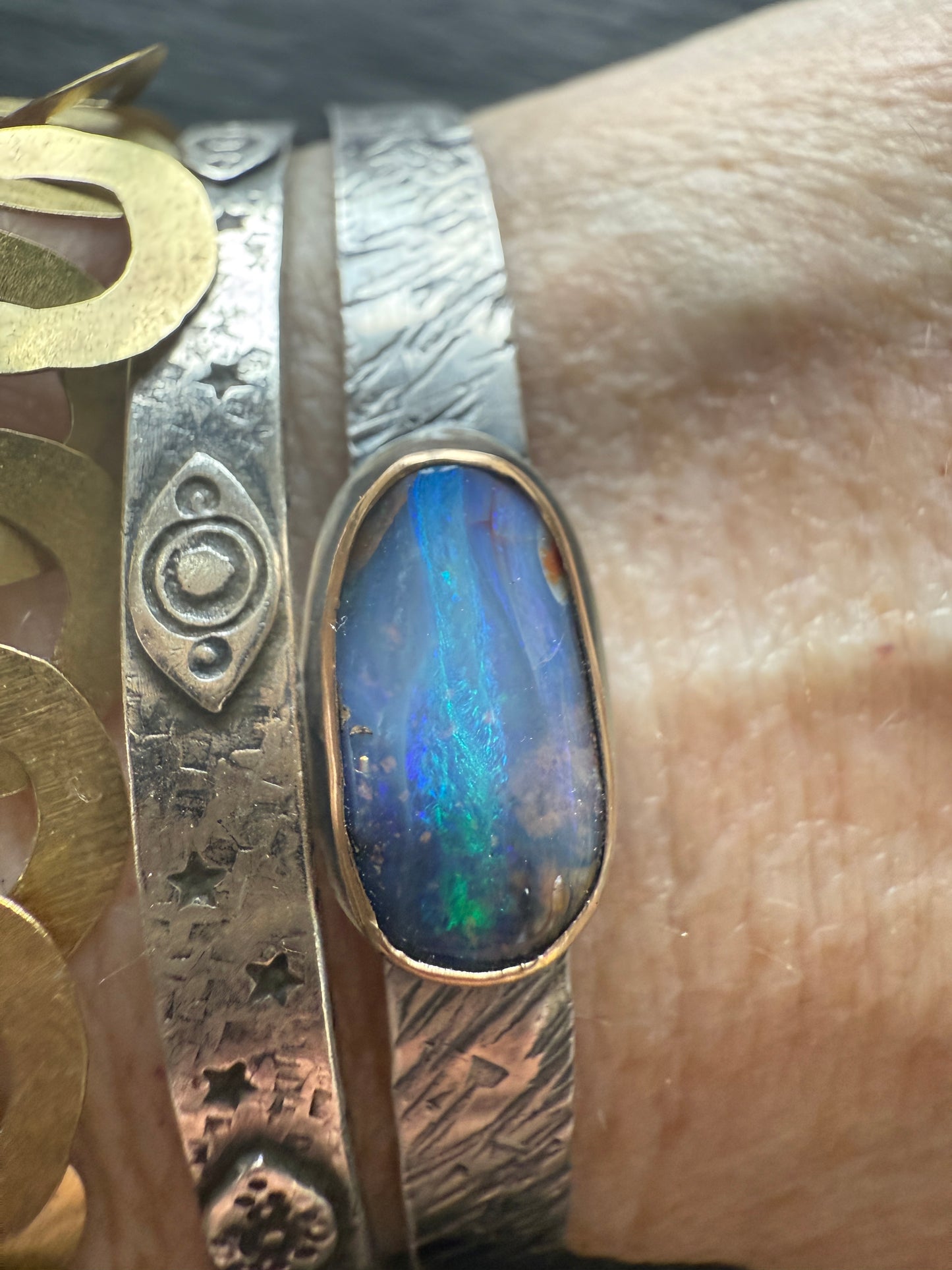 Blue opal bangle