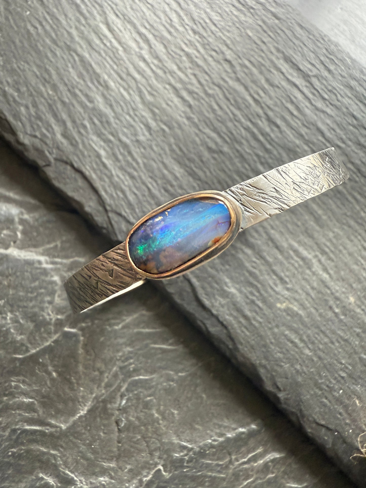 Blue opal bangle