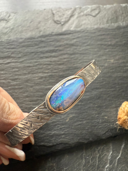 Blue opal bangle