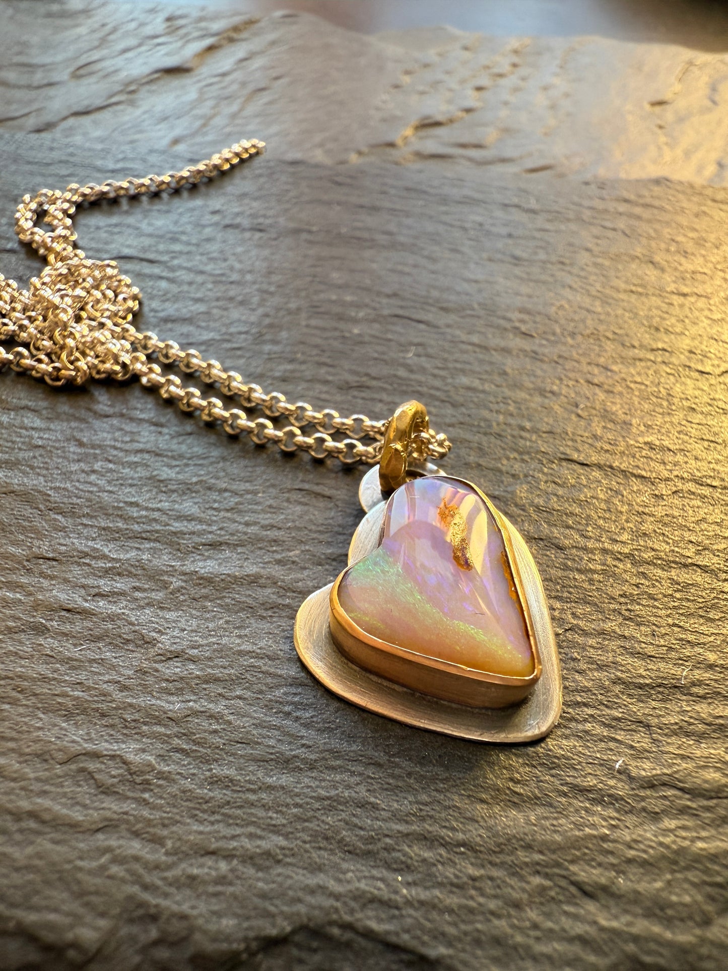 Petite Heart Opal Pendant