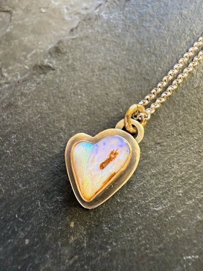 Petite Heart Opal Pendant