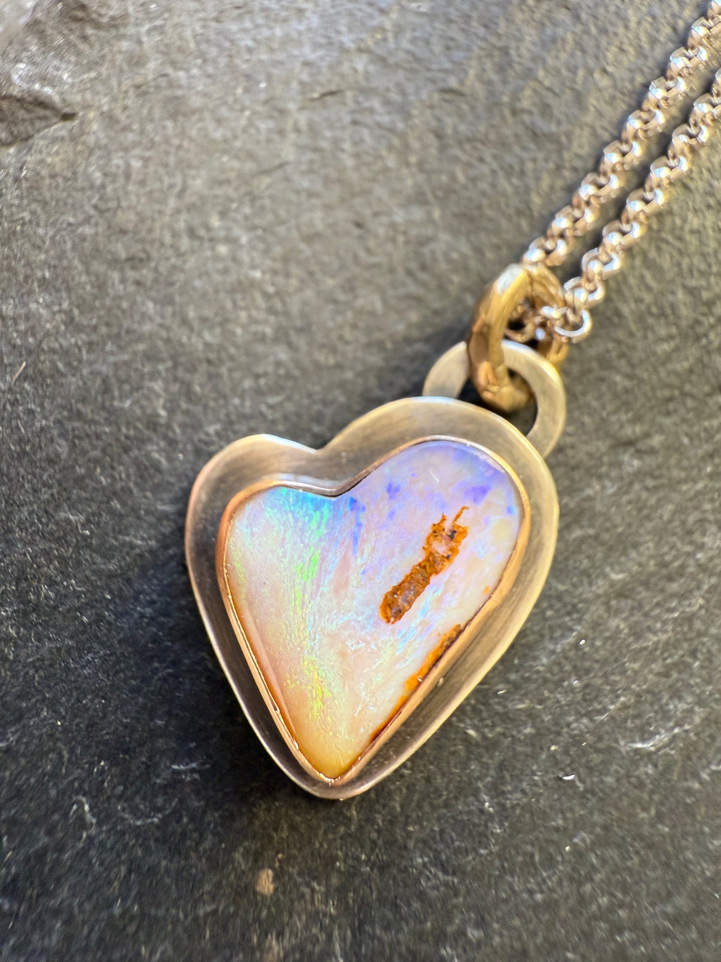Petite Heart Opal Pendant