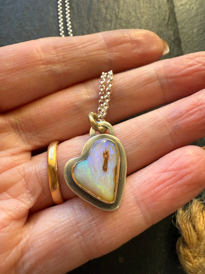 Petite Heart Opal Pendant