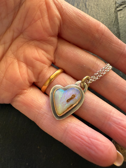 Petite Heart Opal Pendant