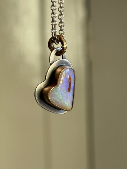 Petite Heart Opal Pendant