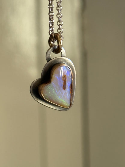 Petite Heart Opal Pendant