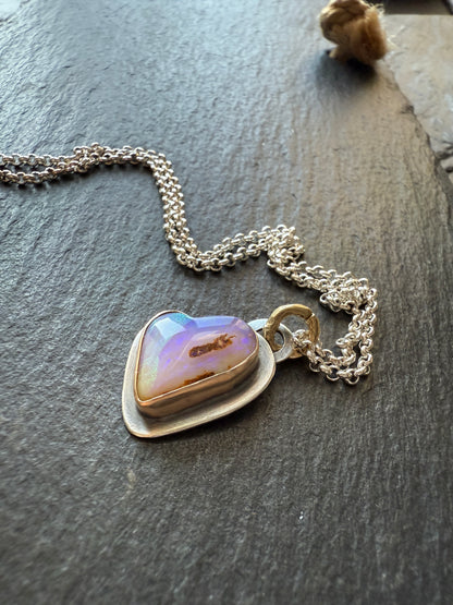 Petite Heart Opal Pendant
