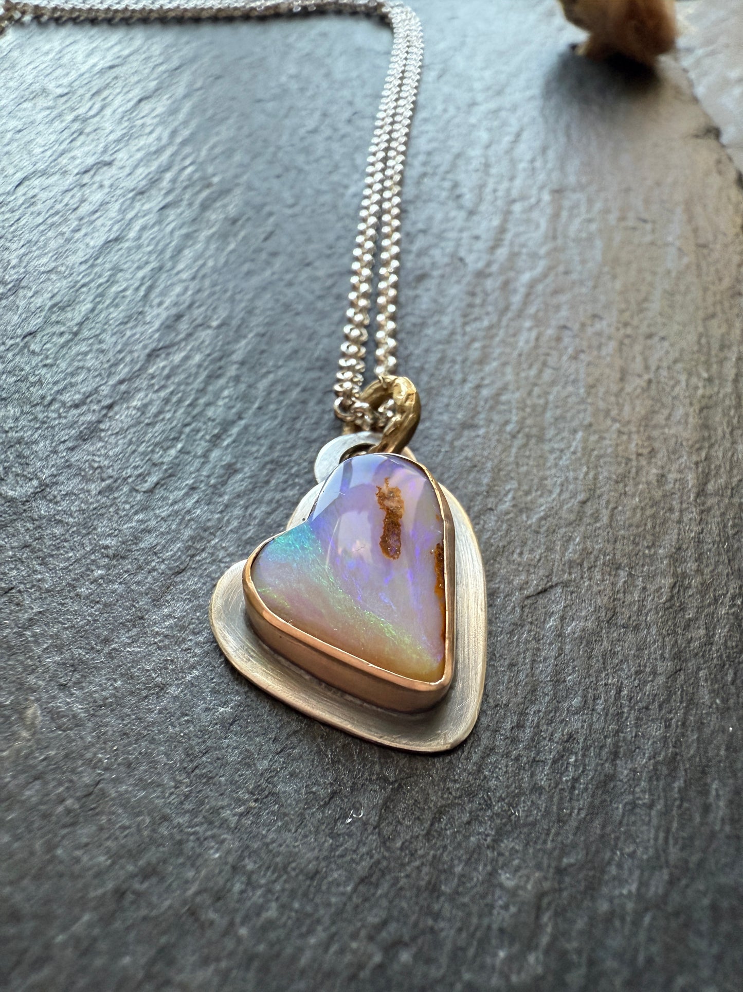 Petite Heart Opal Pendant