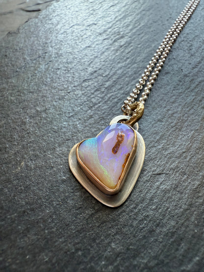 Petite Heart Opal Pendant