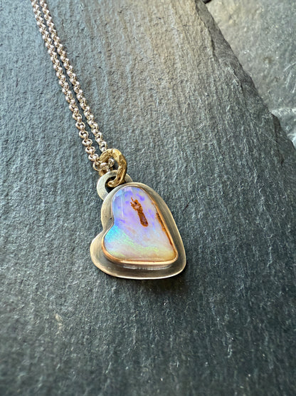 Petite Heart Opal Pendant