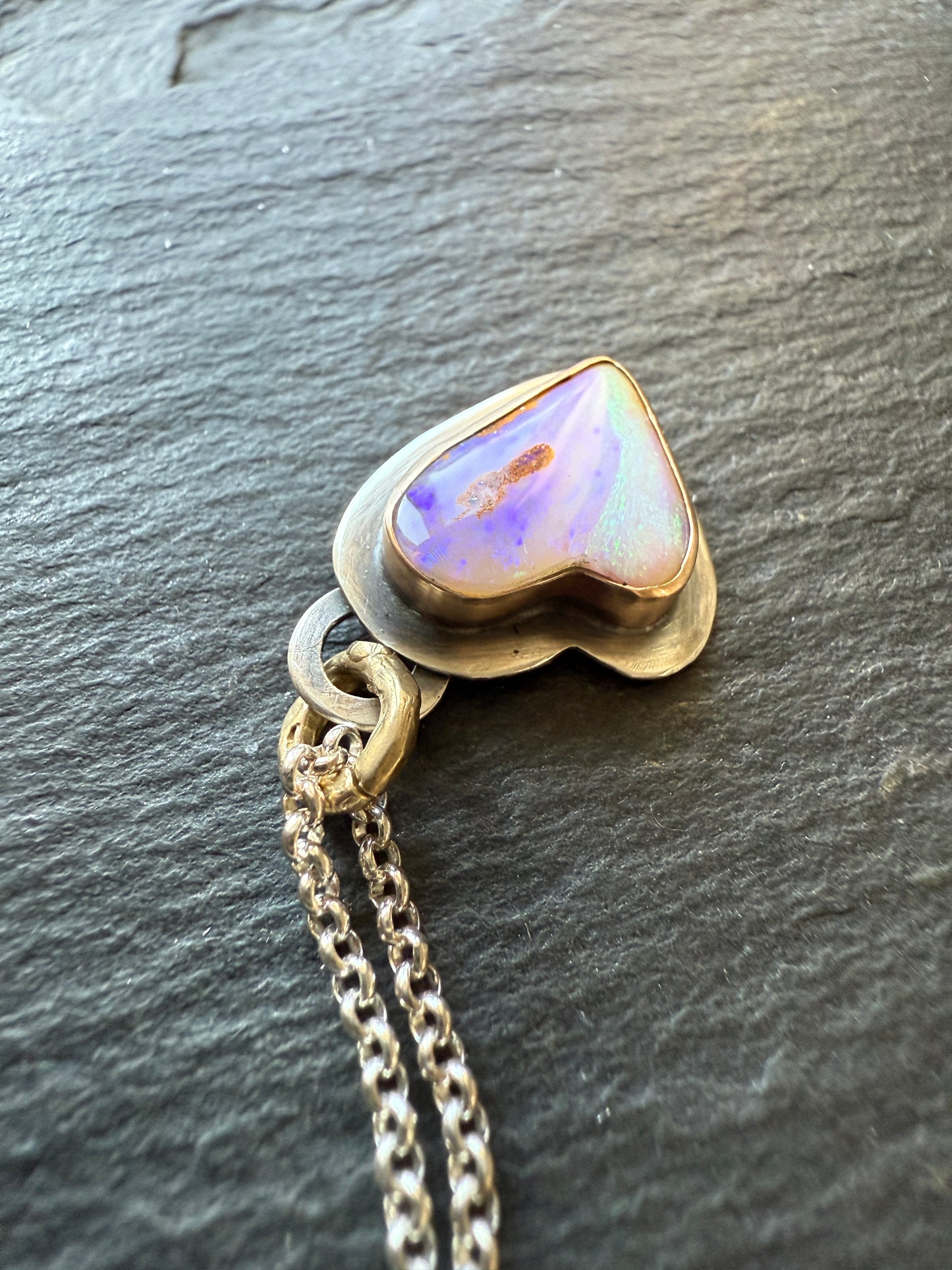 Petite Heart Opal Pendant