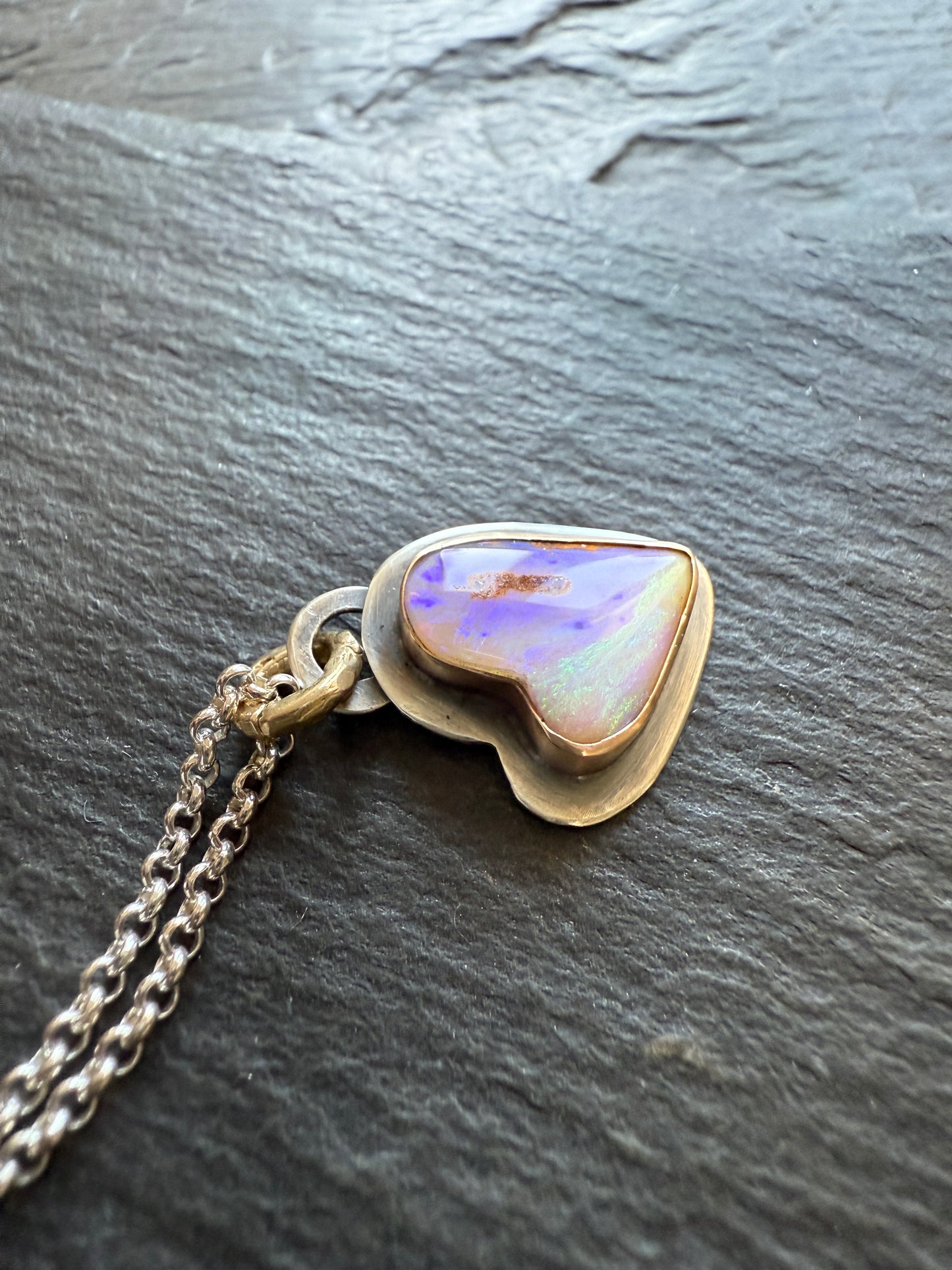 Petite Heart Opal Pendant