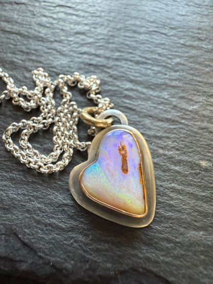 Petite Heart Opal Pendant
