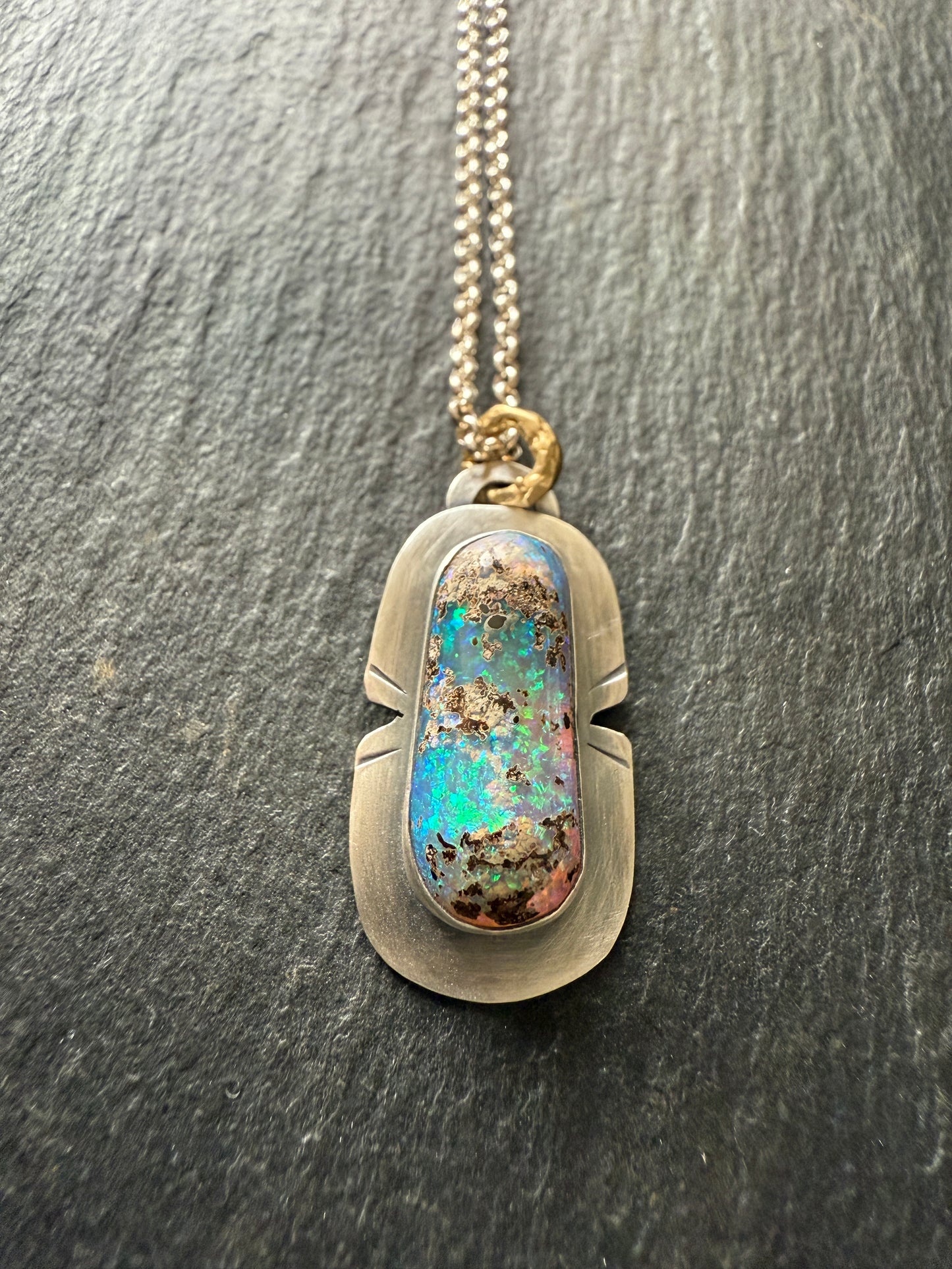 Unique Blue & Green Opal Pendant
