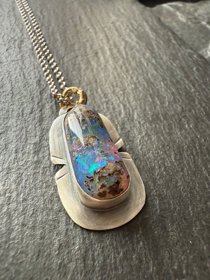 Unique Blue & Green Opal Pendant