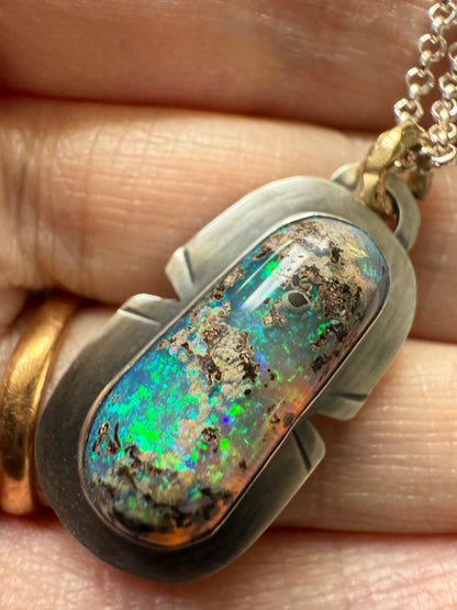 Unique Blue & Green Opal Pendant