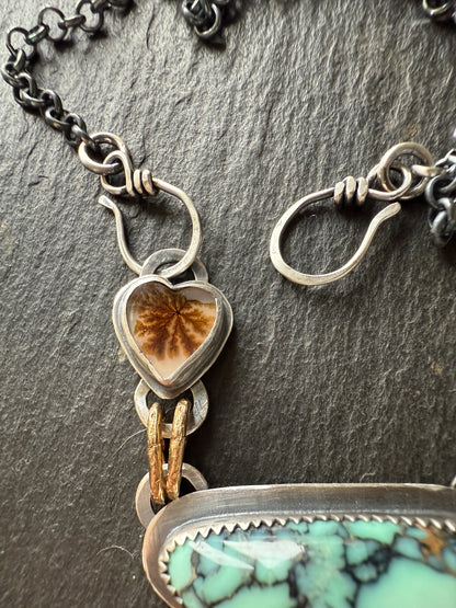 Variscite and Scenic Agate Pendant