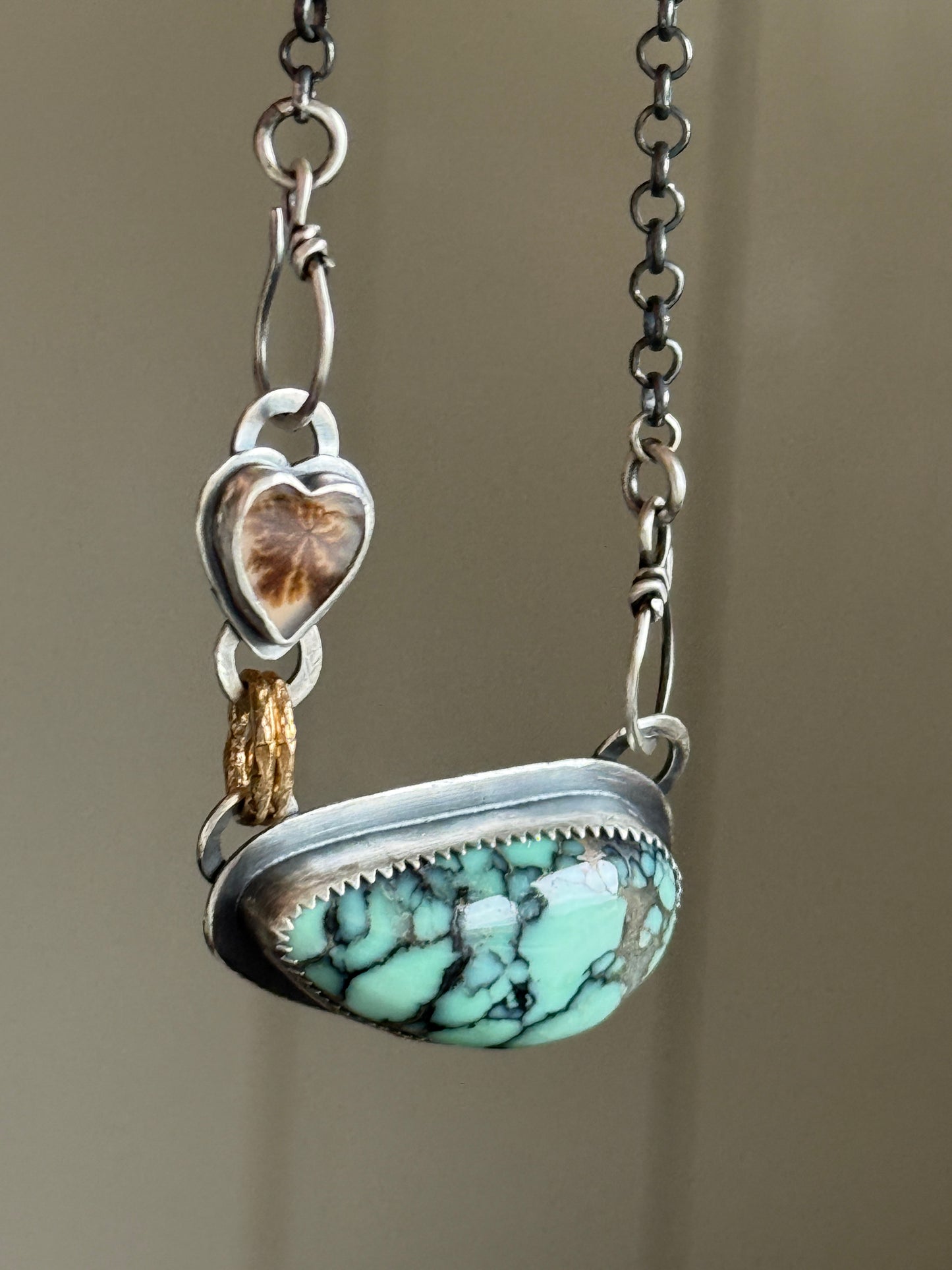 Variscite and Scenic Agate Pendant
