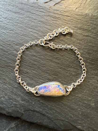 Purple Opal Chain Bracelet