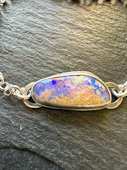Purple Opal Chain Bracelet