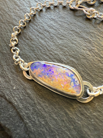 Purple Opal Chain Bracelet