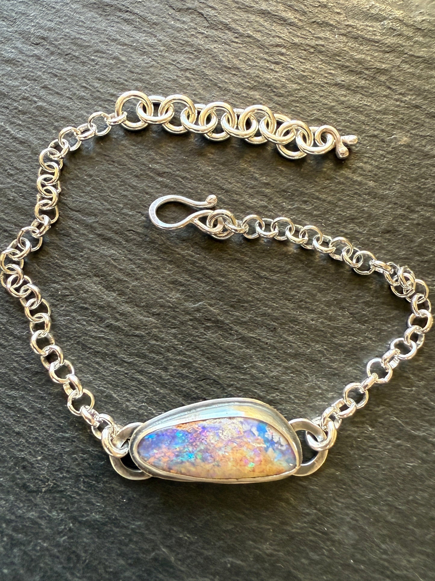 Purple Opal Chain Bracelet