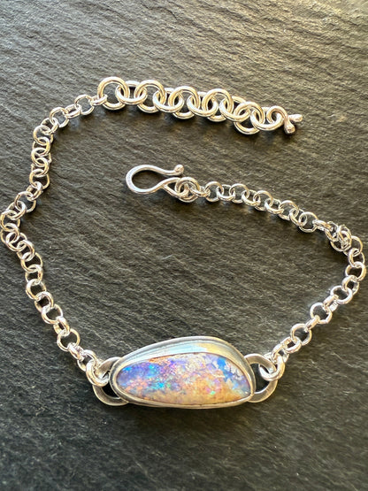 Purple Opal Chain Bracelet