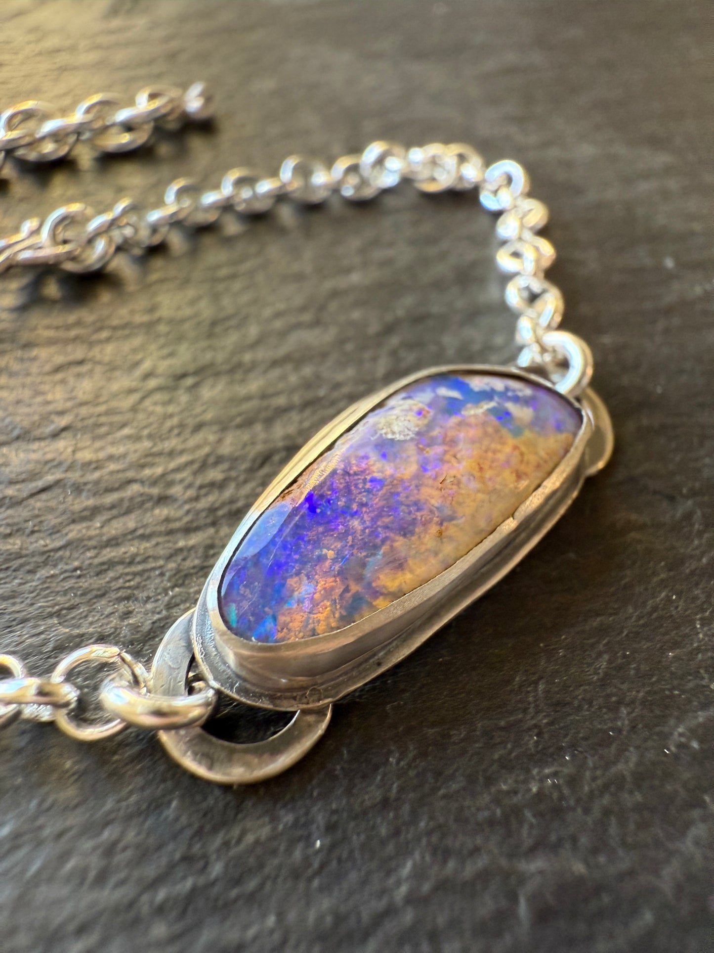 Purple Opal Chain Bracelet