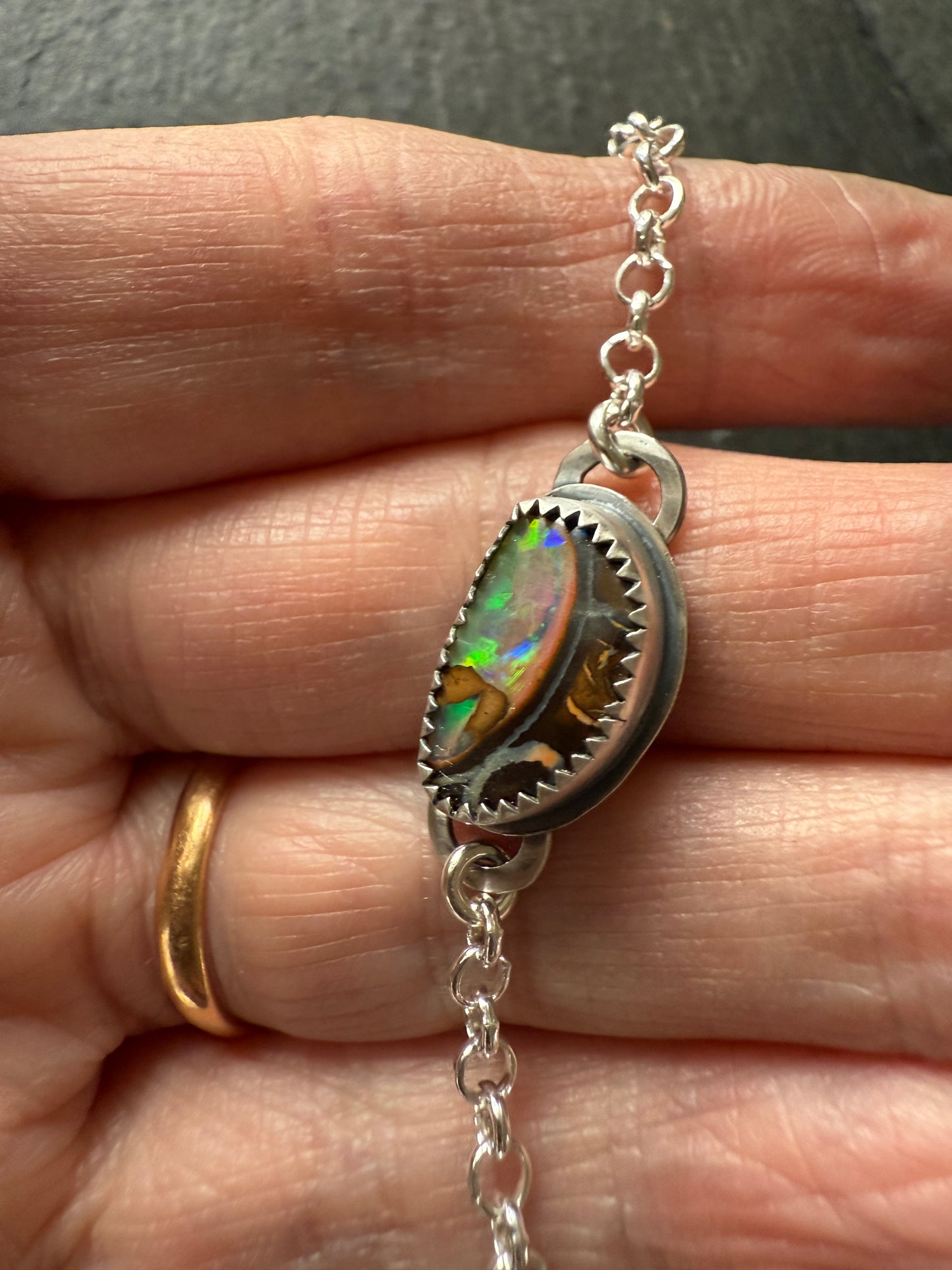 Boulder Opal Chain Bracelet