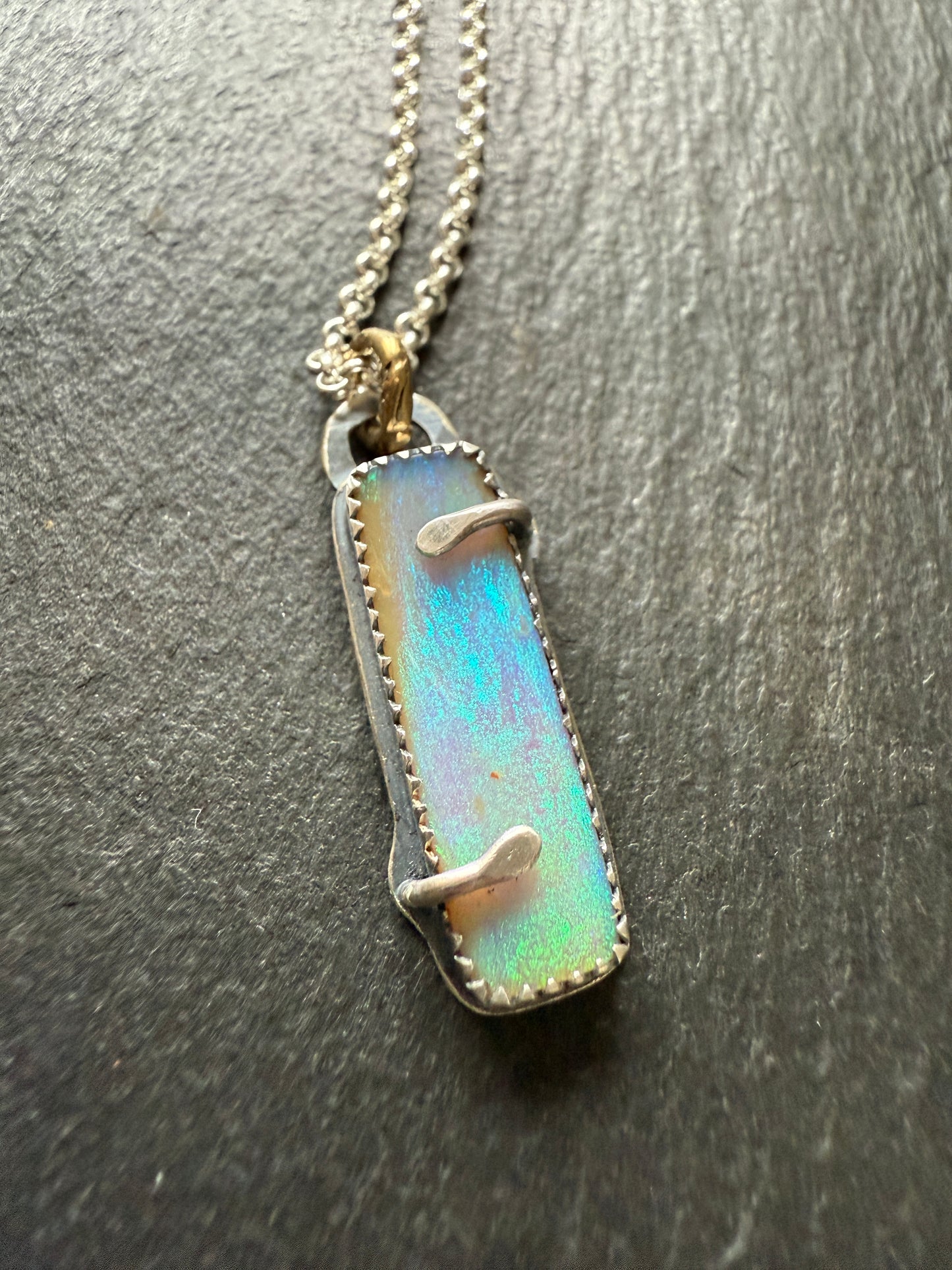 Green and Purple Opal Necklace