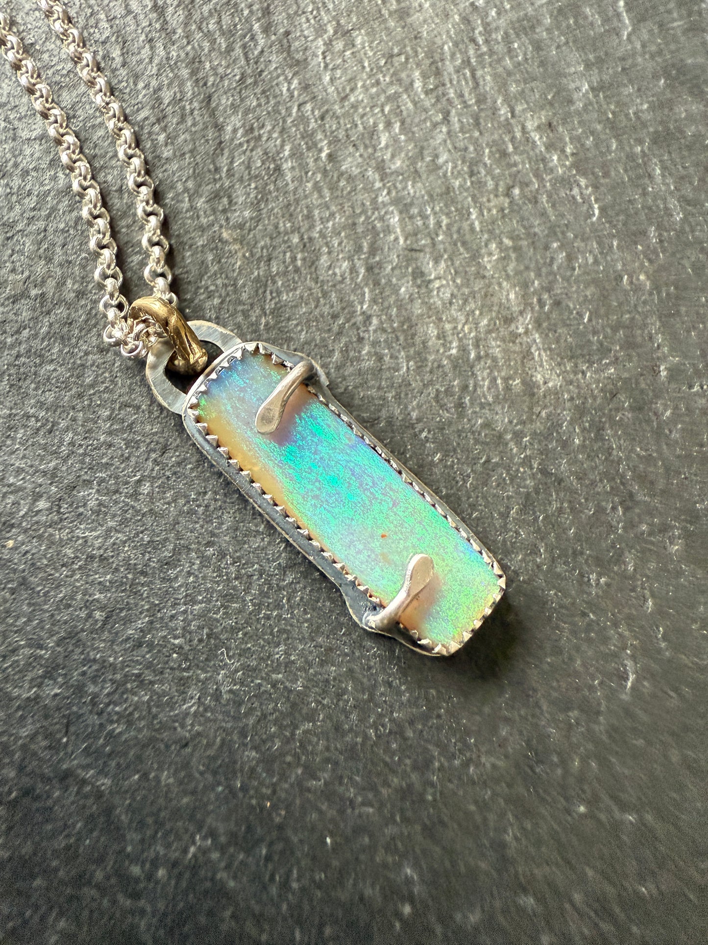 Green and Purple Opal Necklace