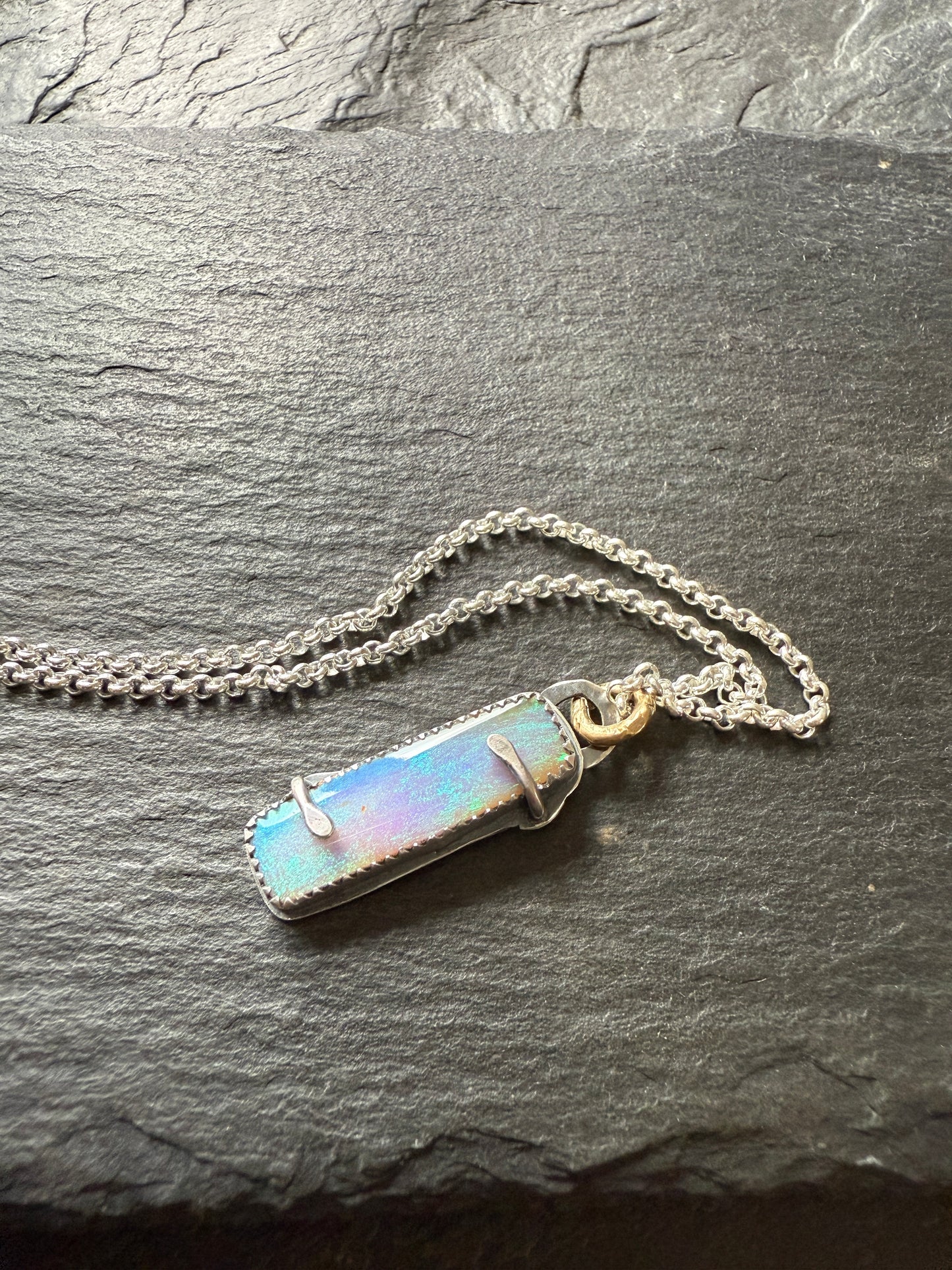 Green and Purple Opal Necklace