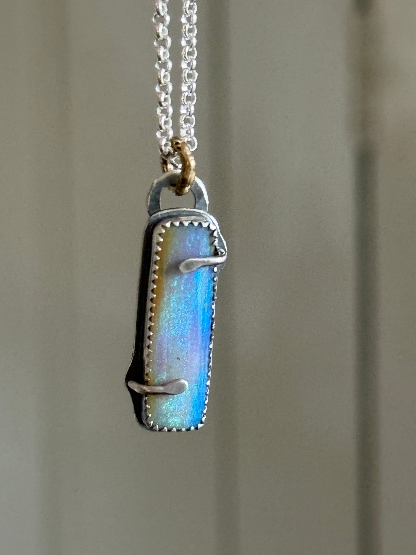 Green and Purple Opal Necklace