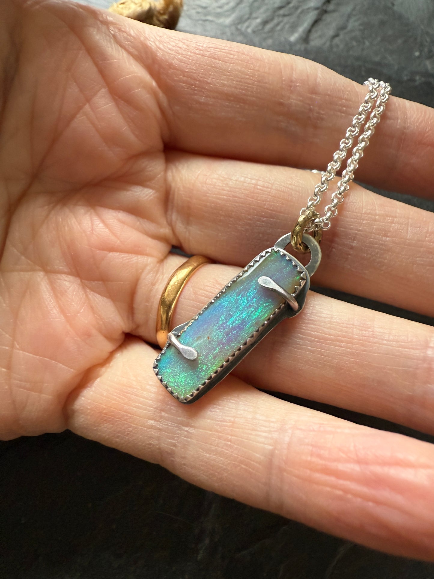 Green and Purple Opal Necklace