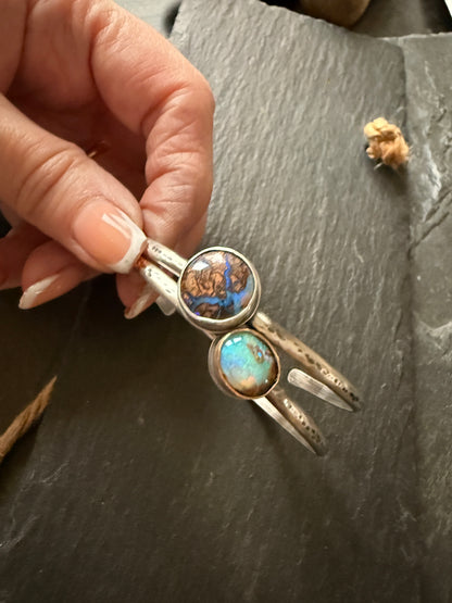 Boulder Opal Bangle: Choose Purple or Aqua