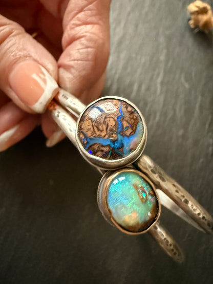Boulder Opal Bangle: Choose Purple or Aqua