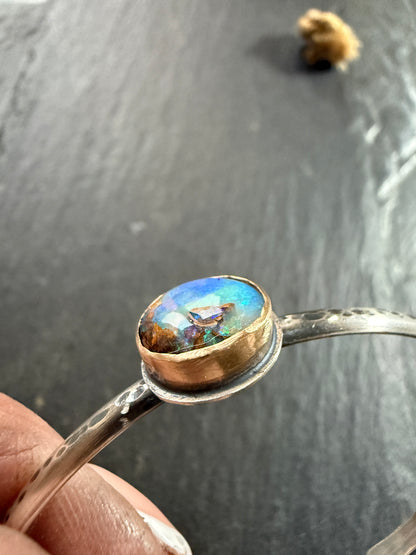 Boulder Opal Bangle: Choose Purple or Aqua
