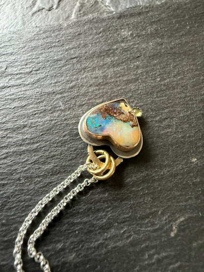Heart Opal with Peridot