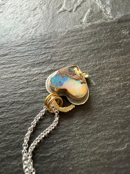 Heart Opal with Peridot